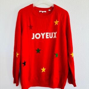 Red Joyeux Sweater with Star Accents
